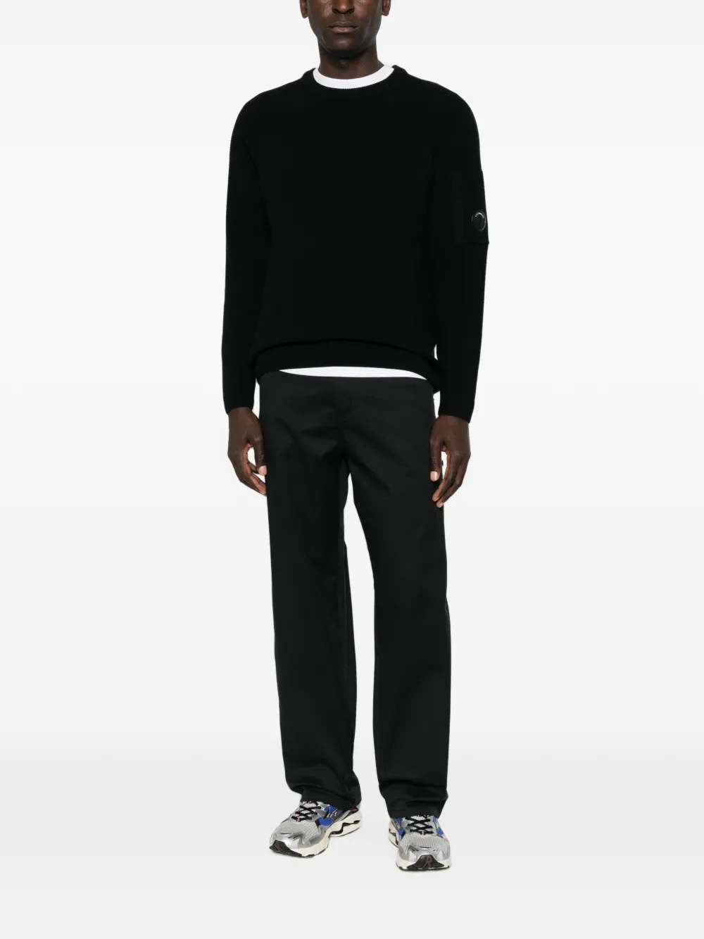 C.P. Company Trui met raglan mouwen en Lens-detail Zwart