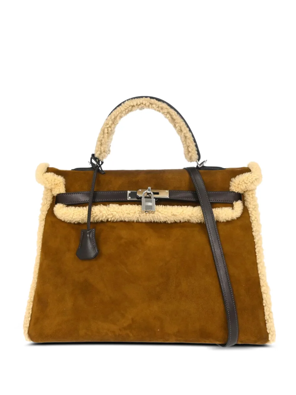 Hermès Pre-Owned Borsa a mano Kelly 35 two-way in shearling 2005 - Marrone