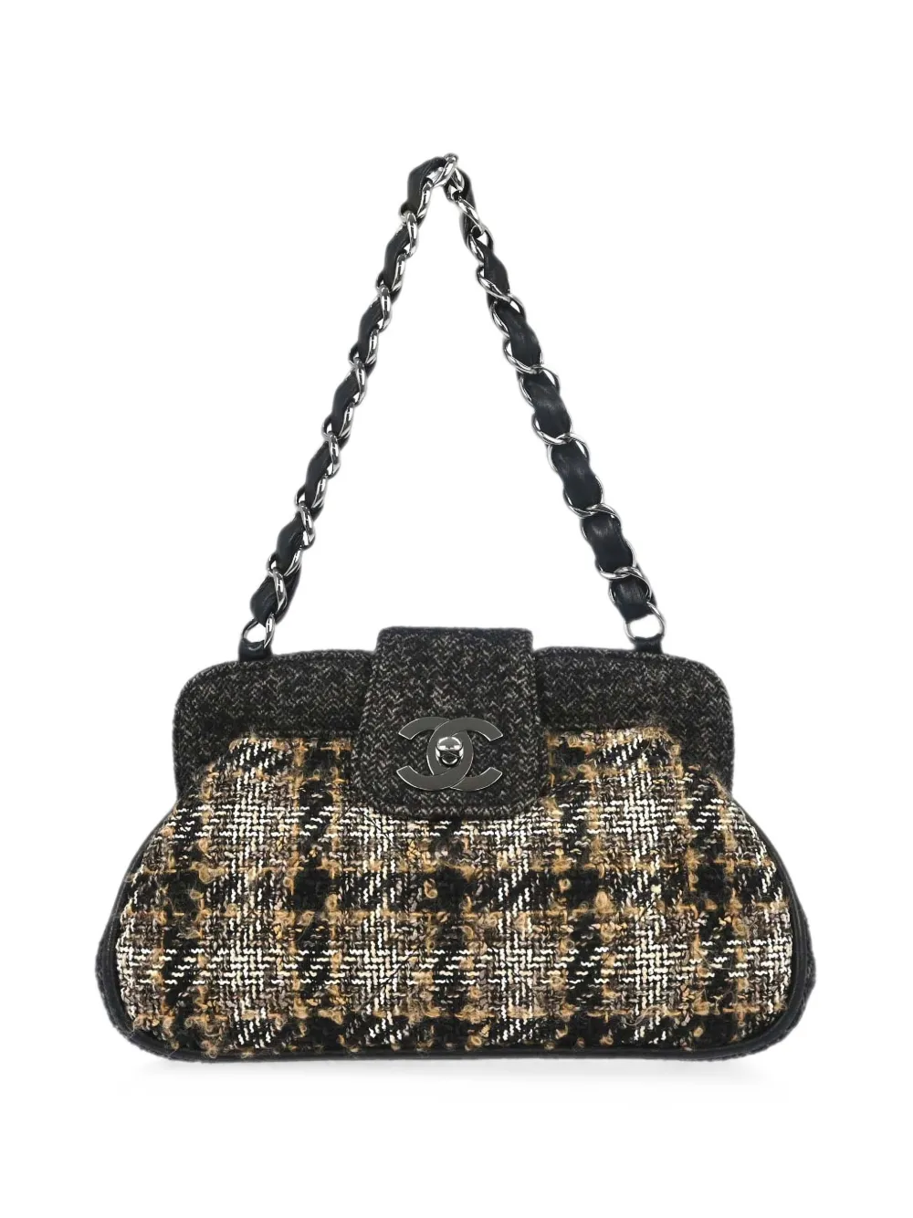 CHANEL Pre-Owned 2006 CC turn-lock tweed handbag - Schwarz