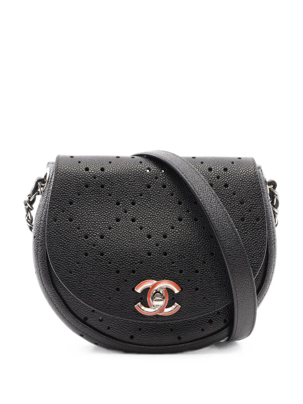 CHANEL Pre-Owned 2017-2018 Coco Curve perforated cross body mini bag - Nero