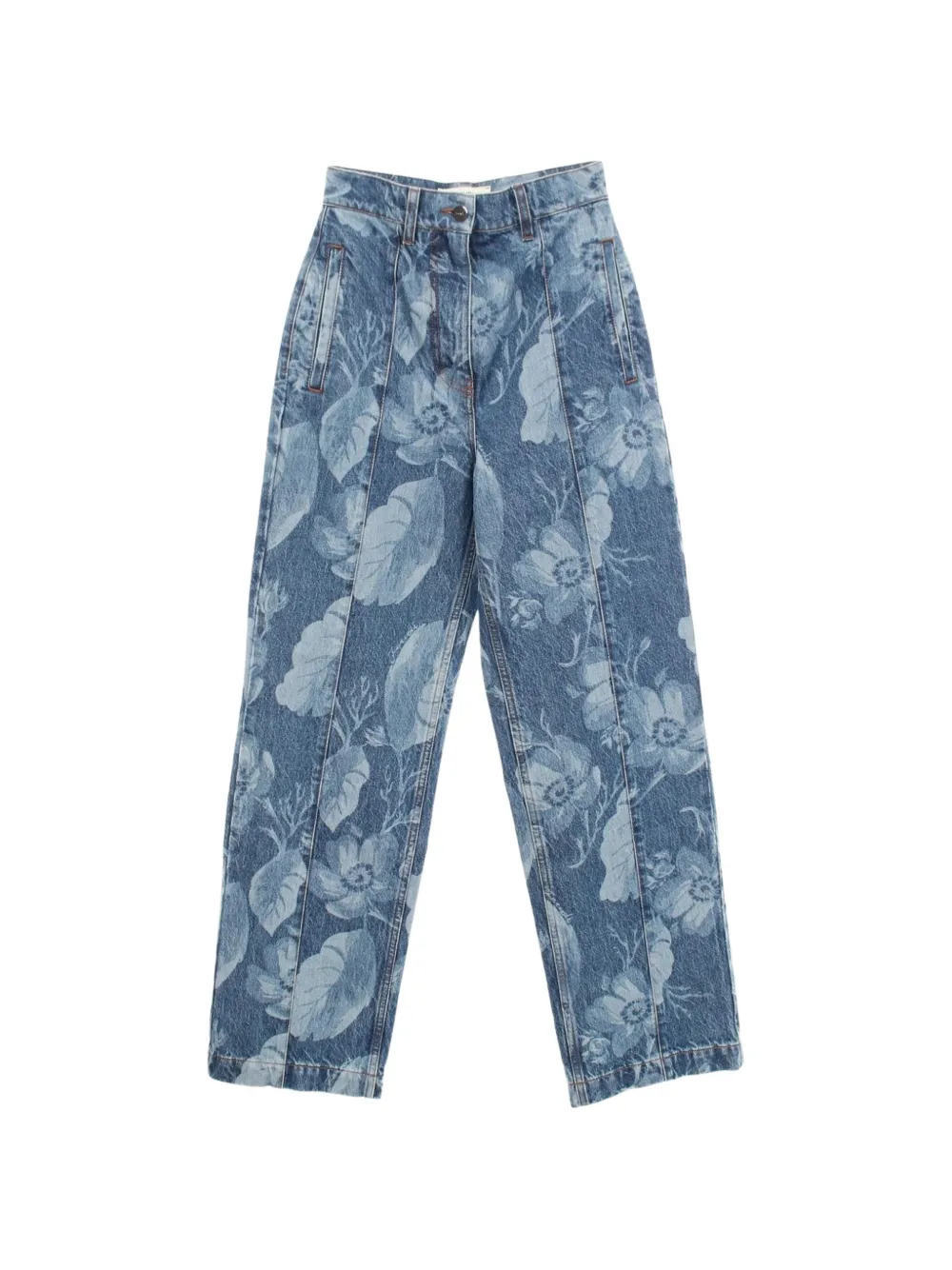 Fendi Pre-Owned 2010s floral-pattern jeans - Blu