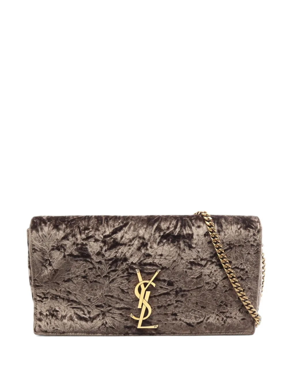 Saint Laurent Pre-Owned 2000s Kate 99 velvet shoulder bag - Braun