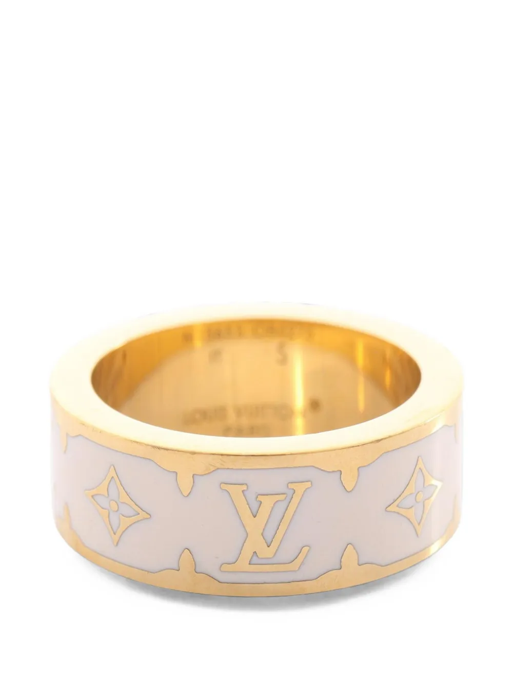 Louis Vuitton Pre-Owned 2025 Nanogram Bron enamel ring - Gold