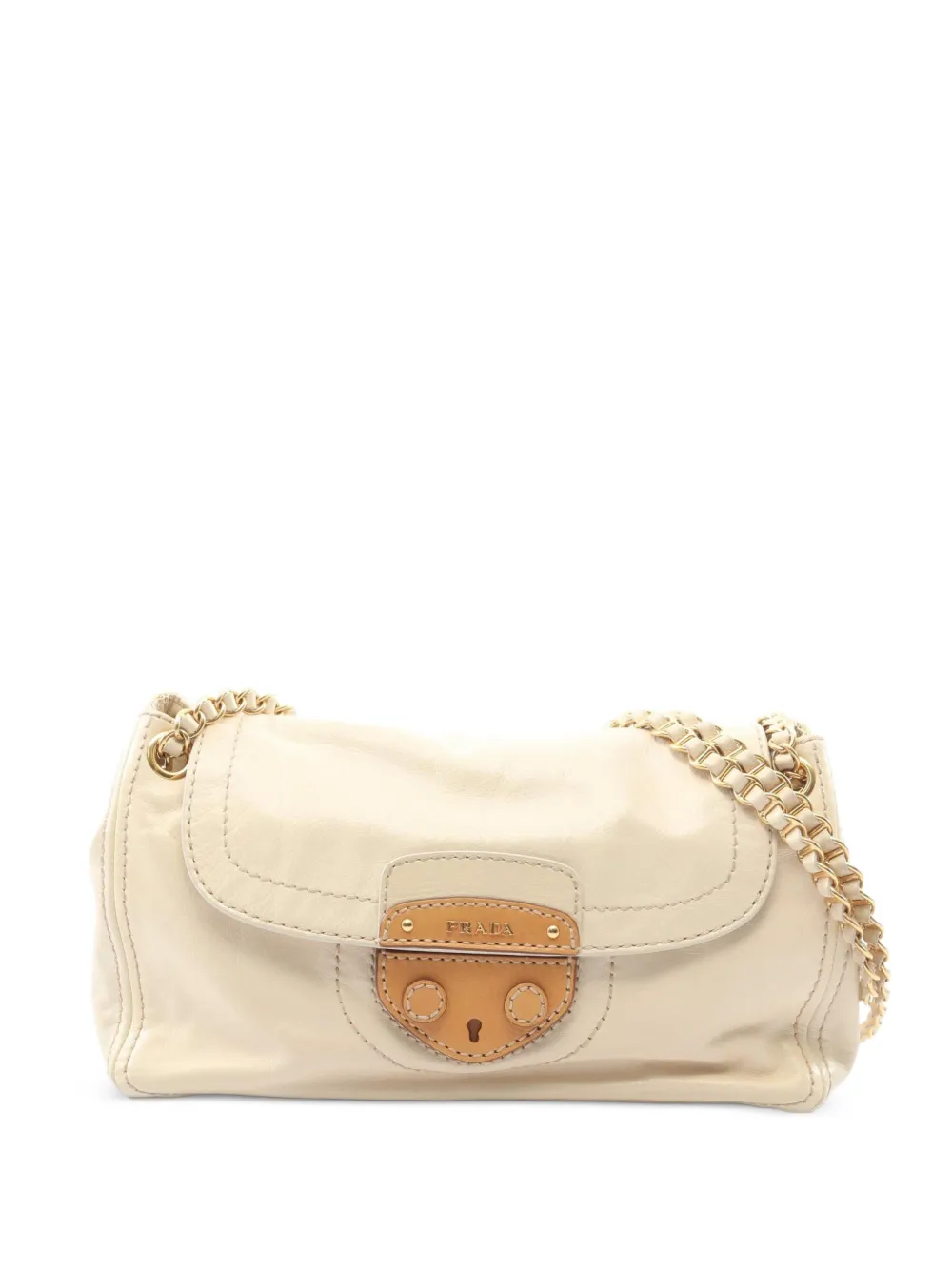 Prada Pre-Owned 2000s Vitello Shine chain shoulder bag - Bianco