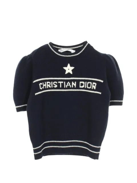 Christian Dior Pre-Owned 2010s logo-knit short-sleeve sweater