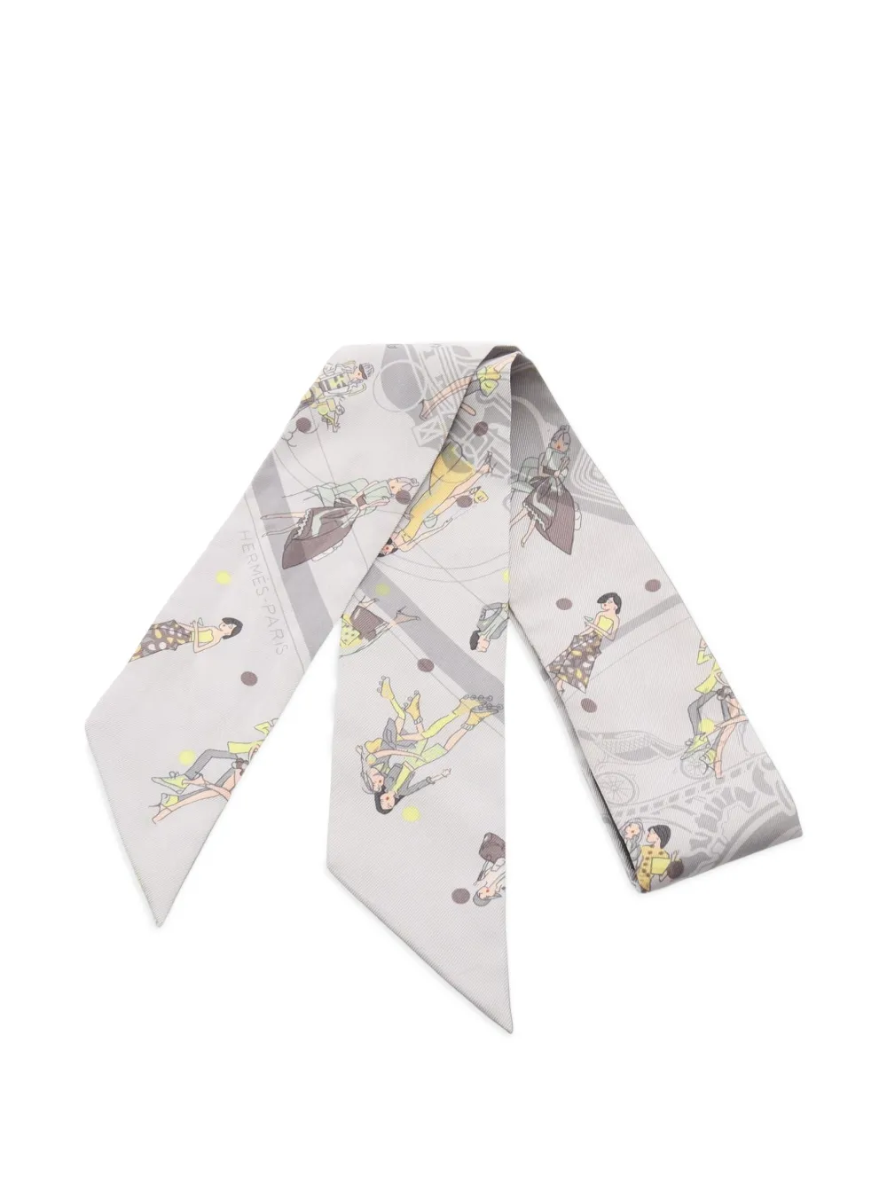 Hermès Pre-Owned Foulard Twilly Ex-Libris Les Parisiennes anni 2010 - Grigio
