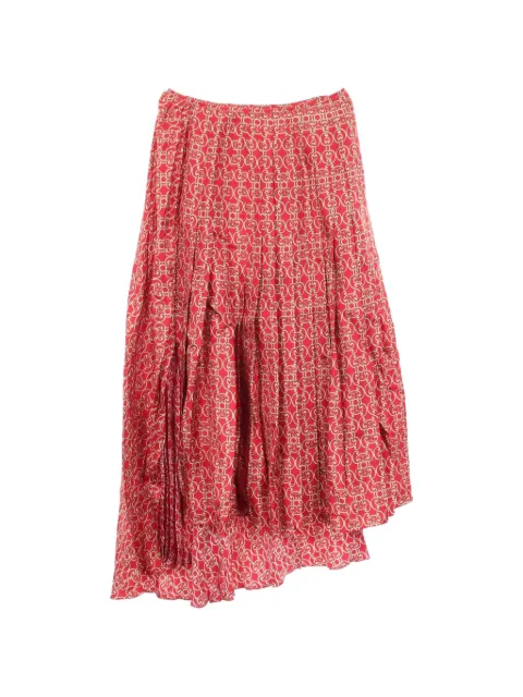Fendi Pre-Owned 2000s asymmetric pleated midi skirt
