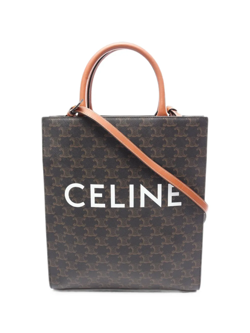 Celine Pre-Owned 2010s small Triomphe logo tote bag - Marrone
