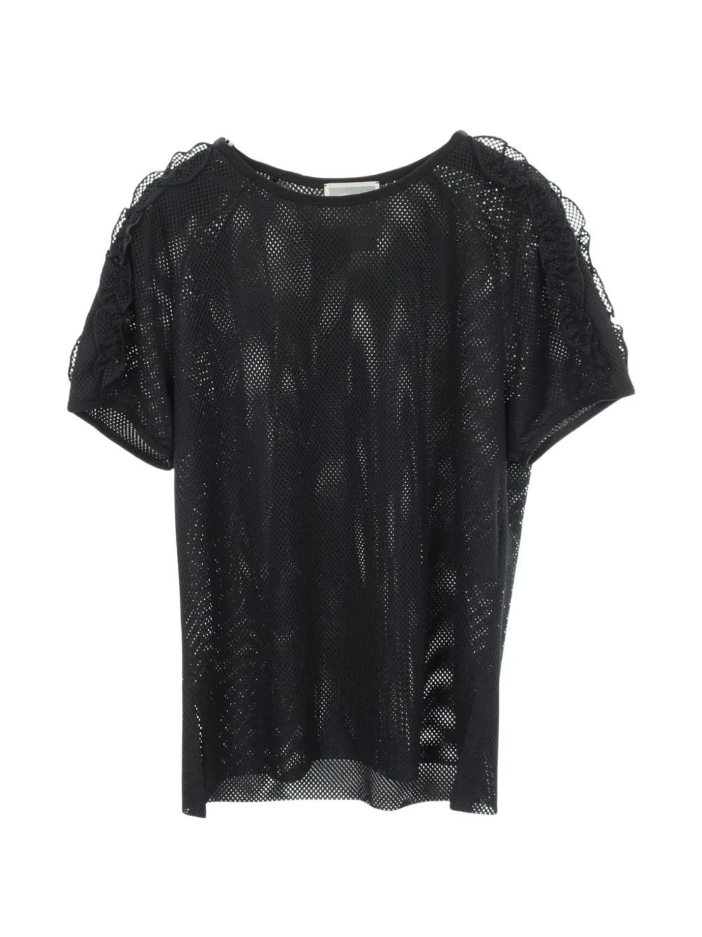 CHANEL Pre-Owned Top in rete con ruches 1986-1988 - Nero