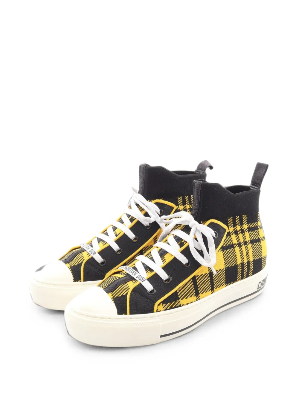 Christian Dior Pre-Owned 2010s Walk'n'Dior check sneakers - Gelb