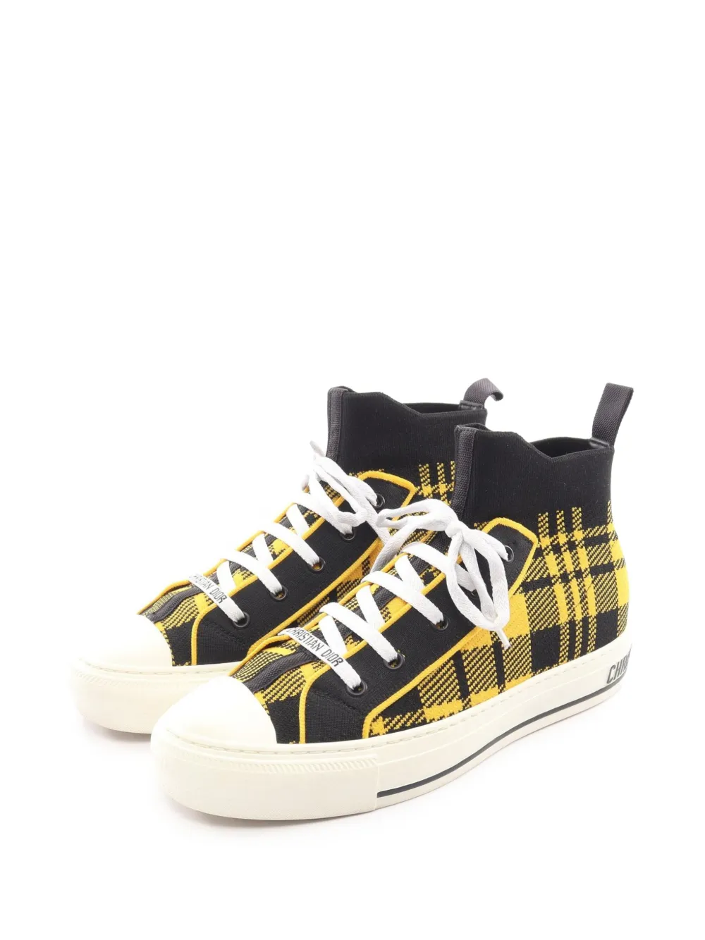 Christian Dior Pre-Owned 2010s Walk'n'Dior check sneakers - Gelb