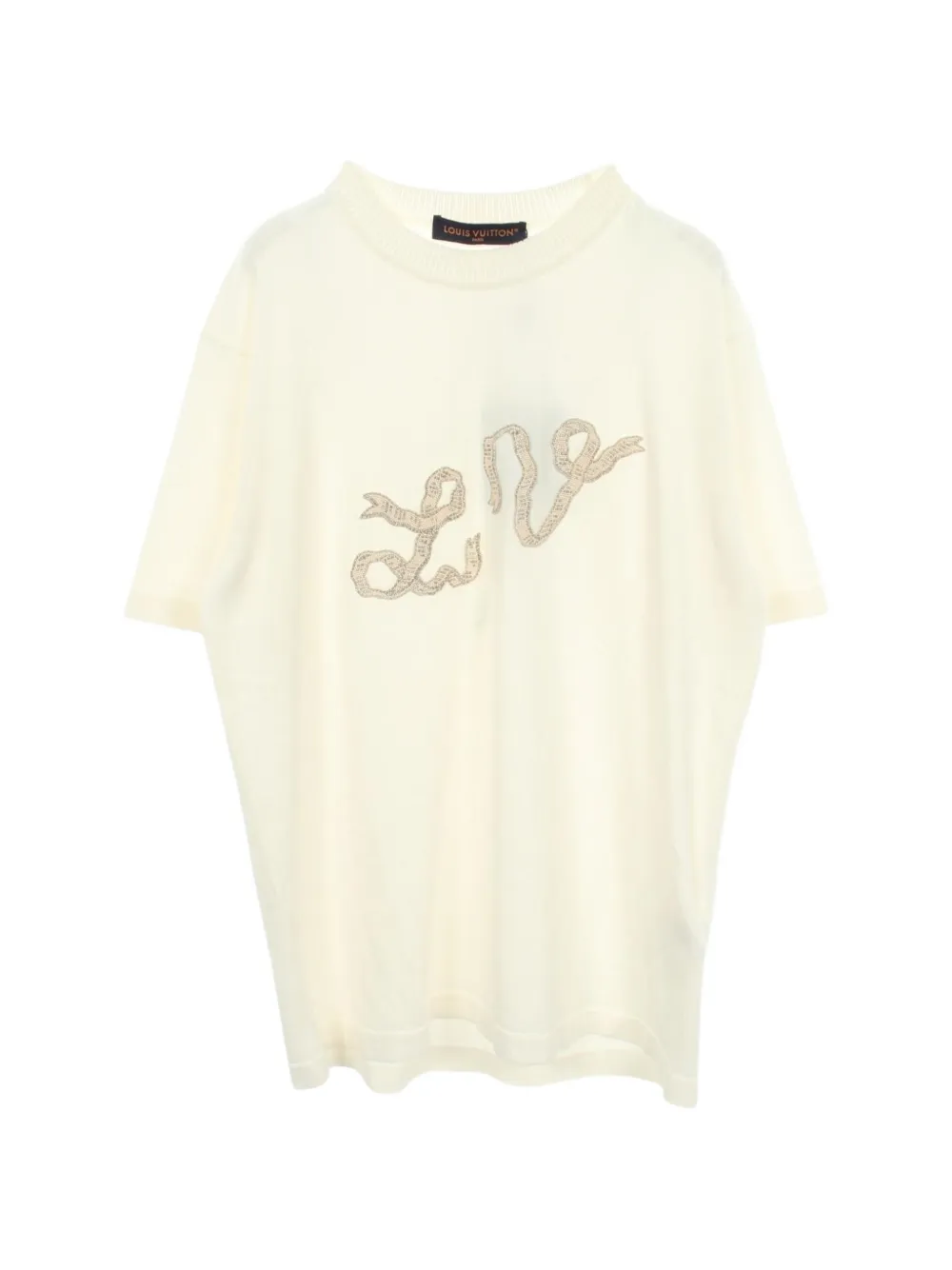 Louis Vuitton Pre-Owned 2020s LV logo embroidered T-shirt - Weiß