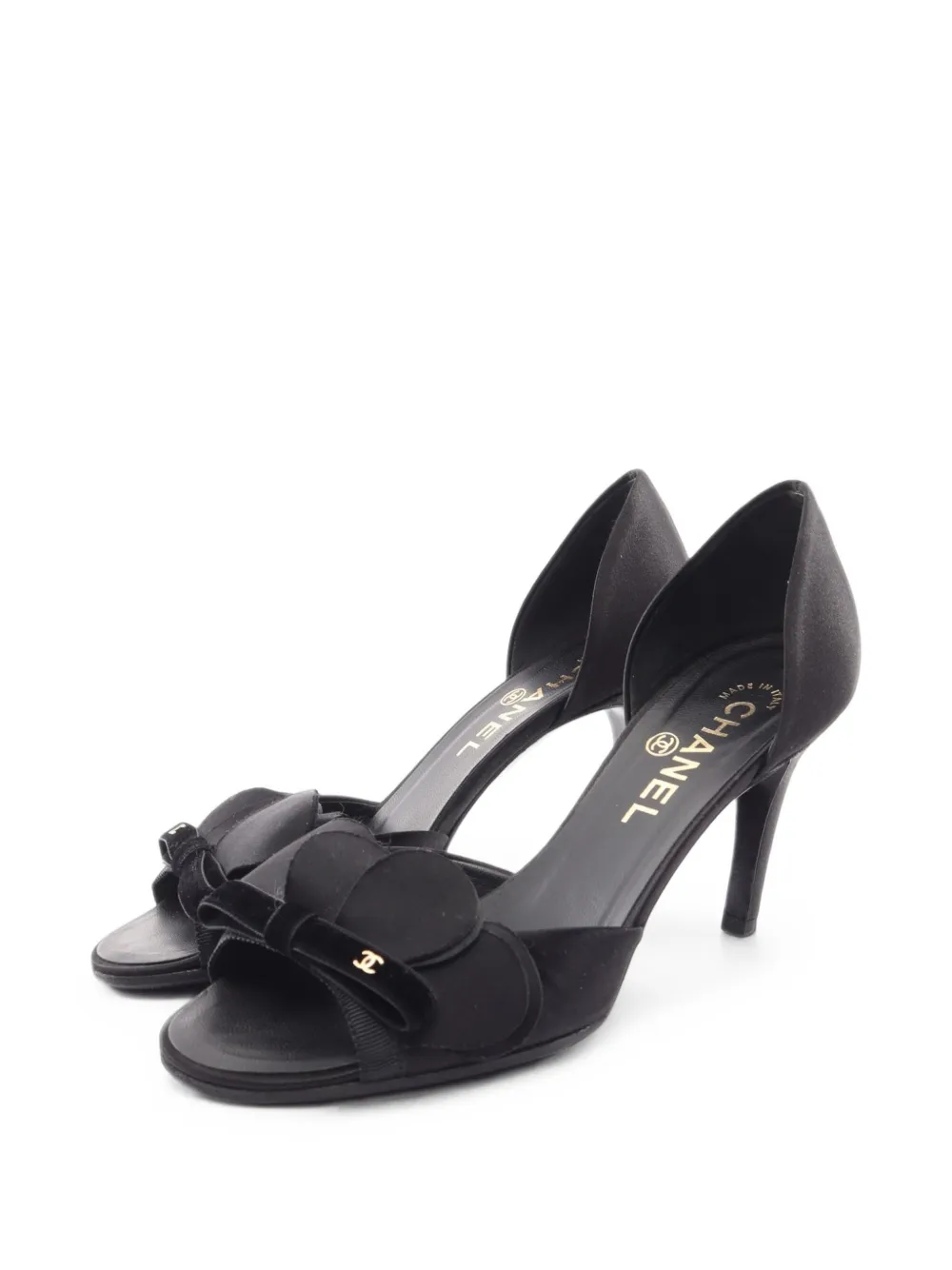 CHANEL Pre-Owned 1986-1988 Coco Mark frill bow sandals - Schwarz