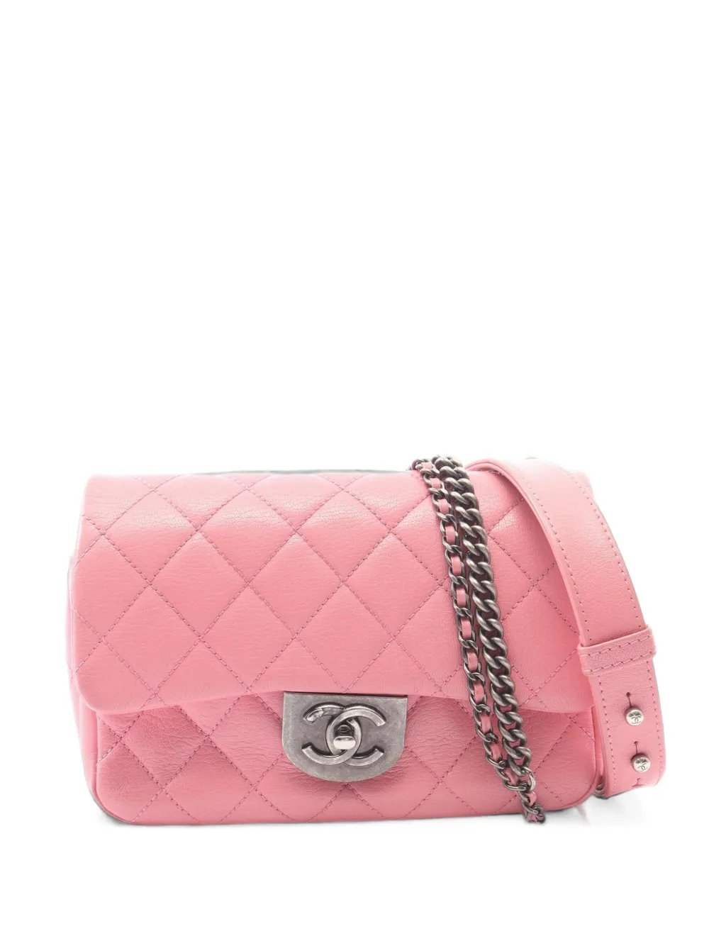 CHANEL Pre-Owned 2015-2016 Matelassé chain shoulder bag - Rosa