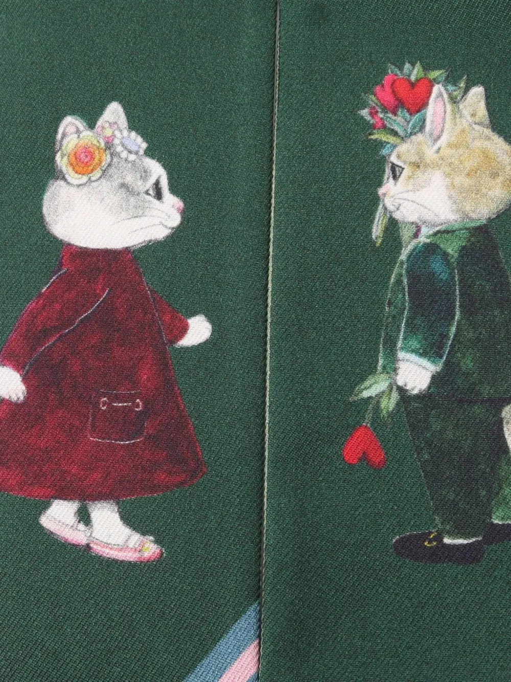 Gucci Pre-Owned 2020s x Yuko Higuchi cat-print Scarf | Green