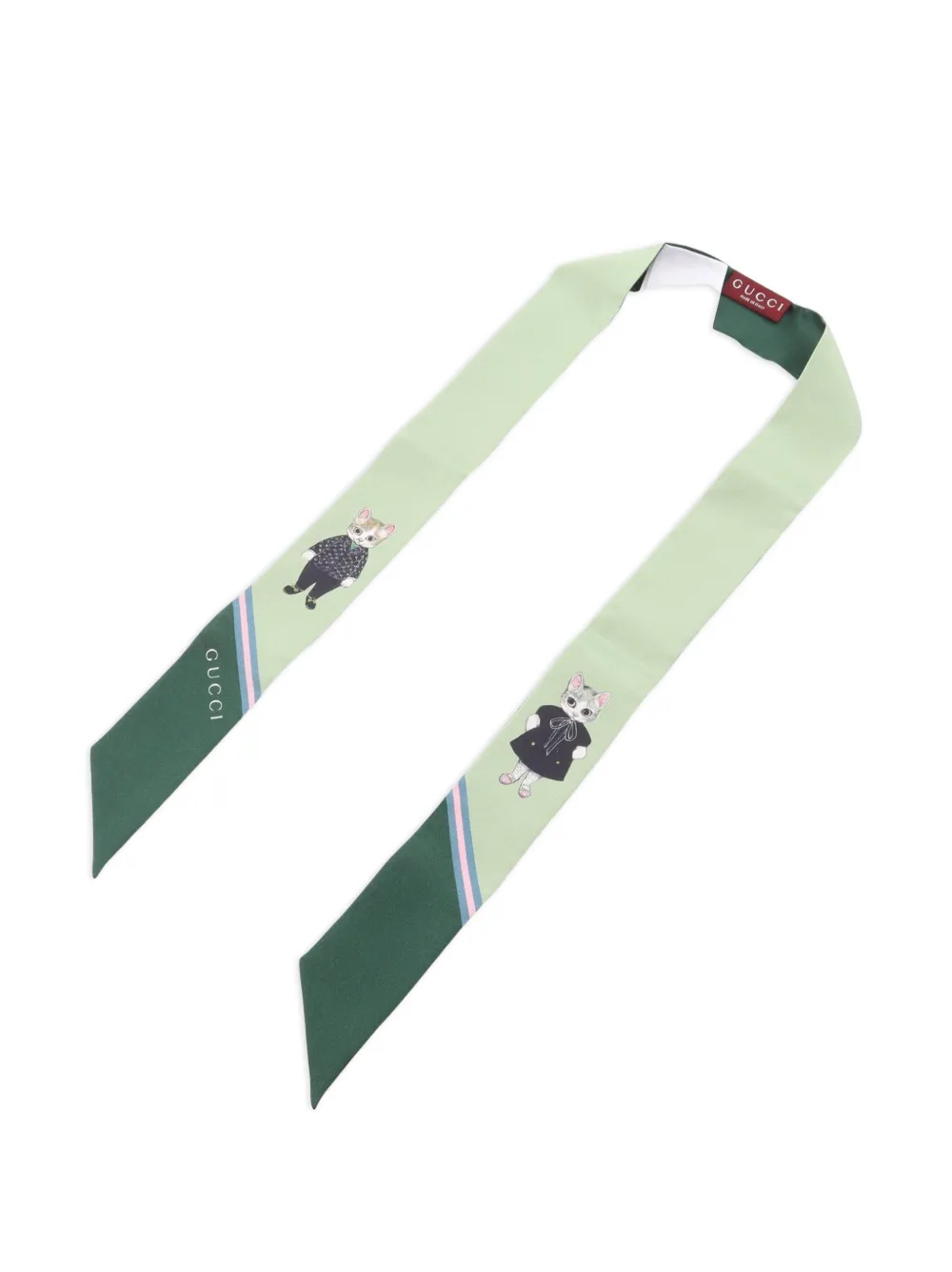 Gucci Pre-Owned 2020s x Yuko Higuchi cat-print scarf - Verde