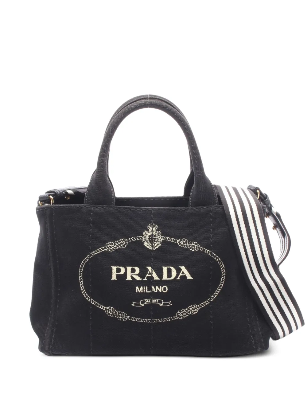 Prada Pre-Owned Borsa tote Canapa in tela anni 2000 - Nero