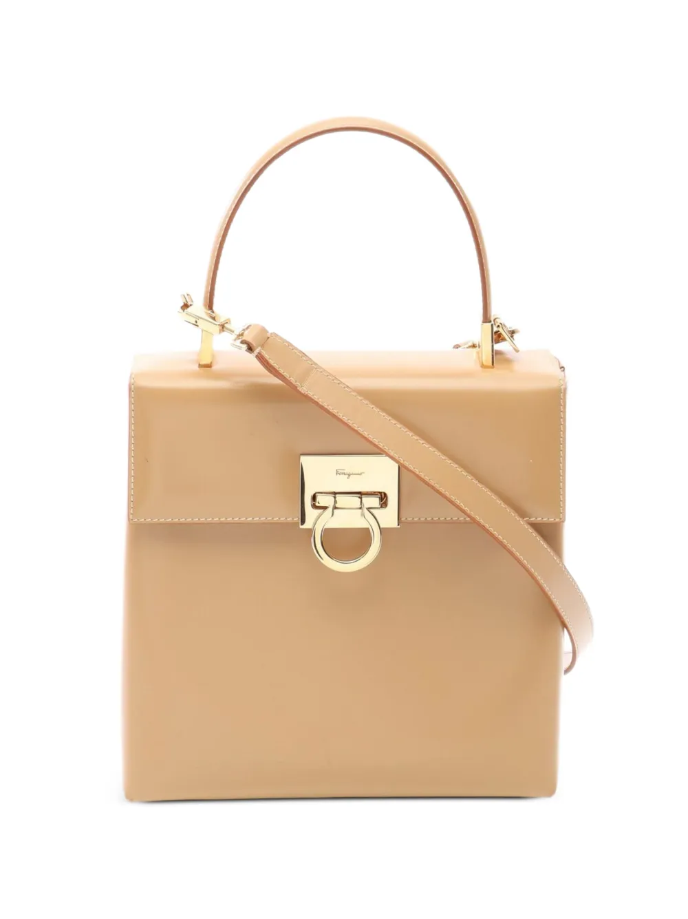 Ferragamo Pre-Owned 2010s Gancini 2-way leather tote bag - Toni neutri