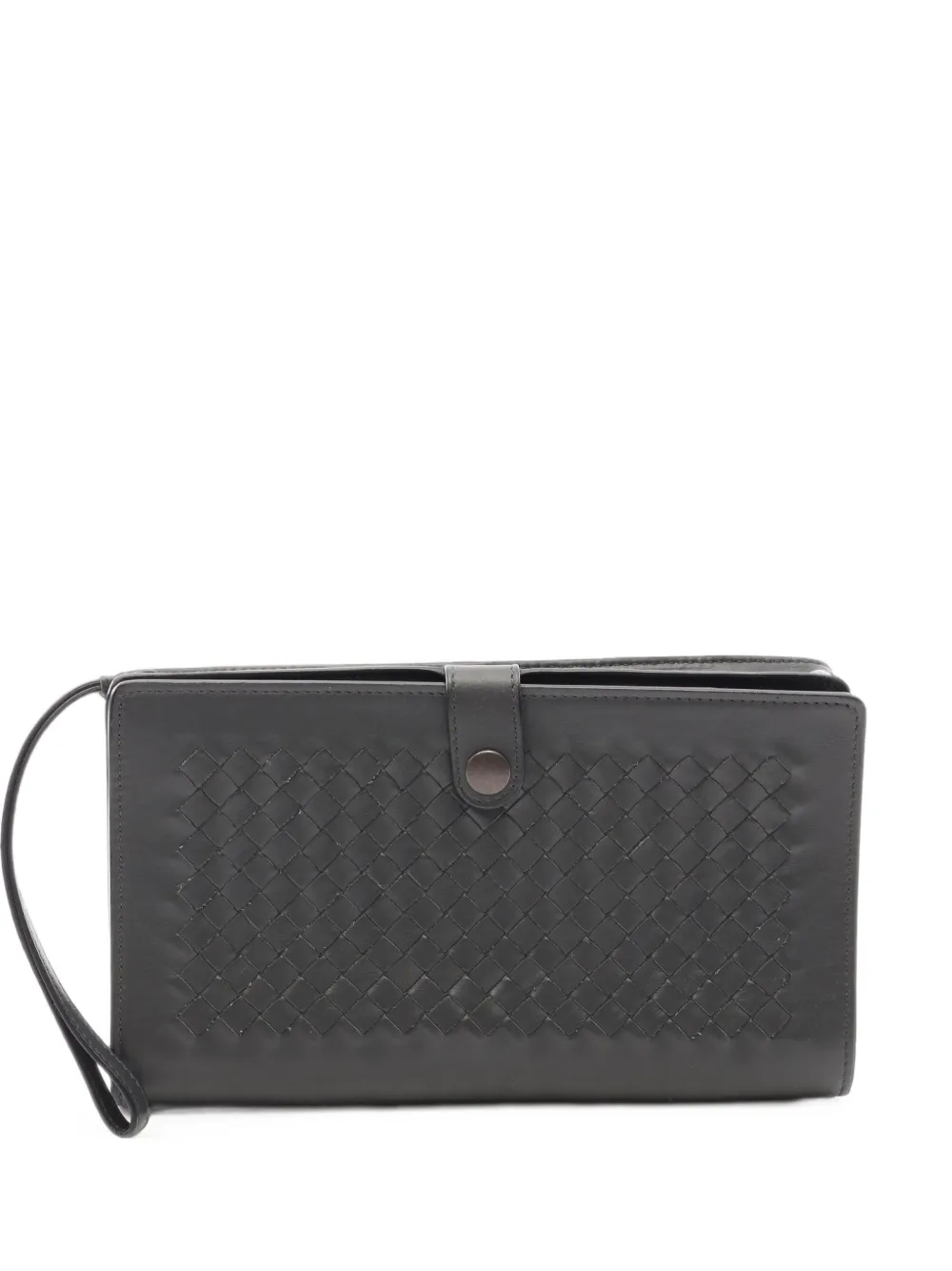 Bottega Veneta Pre-Owned 2000s Intrecciato wrist-strap clutch bag - Grigio