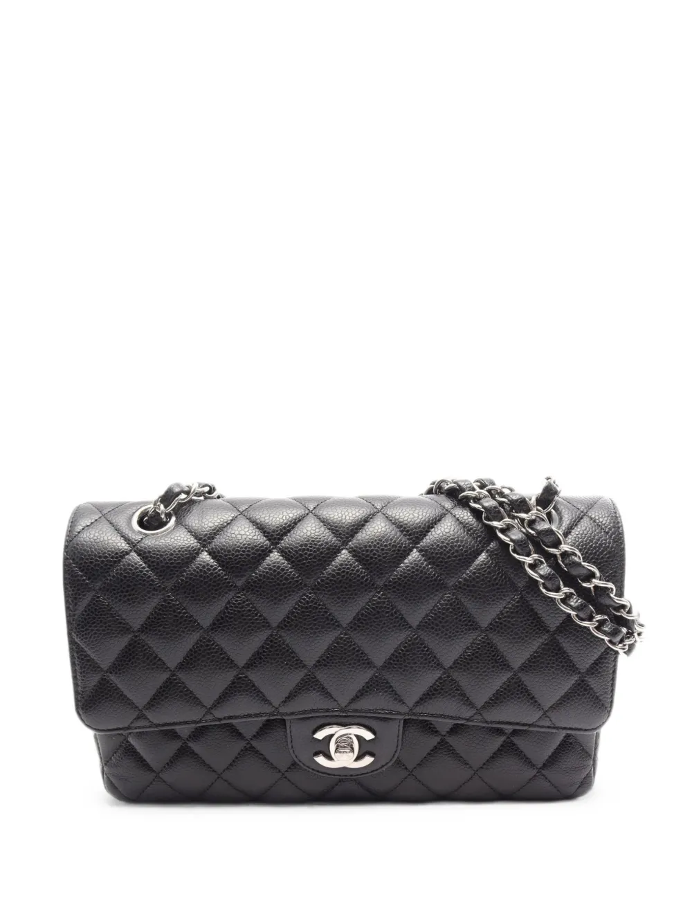 CHANEL Pre-Owned Borsa a spalla matelassé in pelle Caviar 2019 - Nero