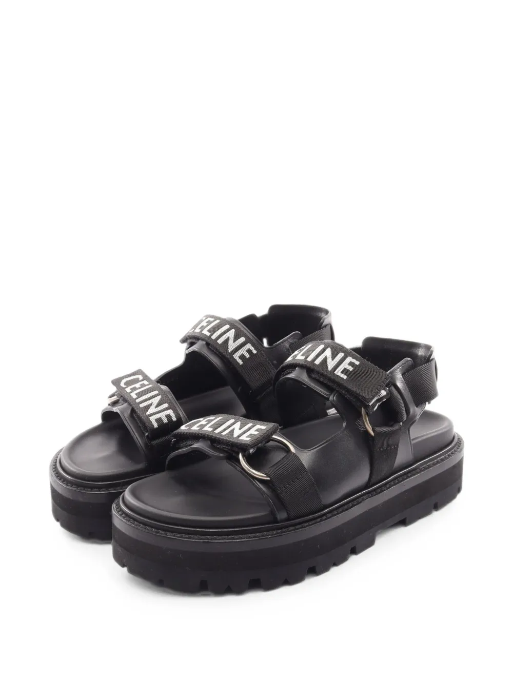 Celine Pre-Owned 2010s logo-detail touch-strap sandals - Schwarz