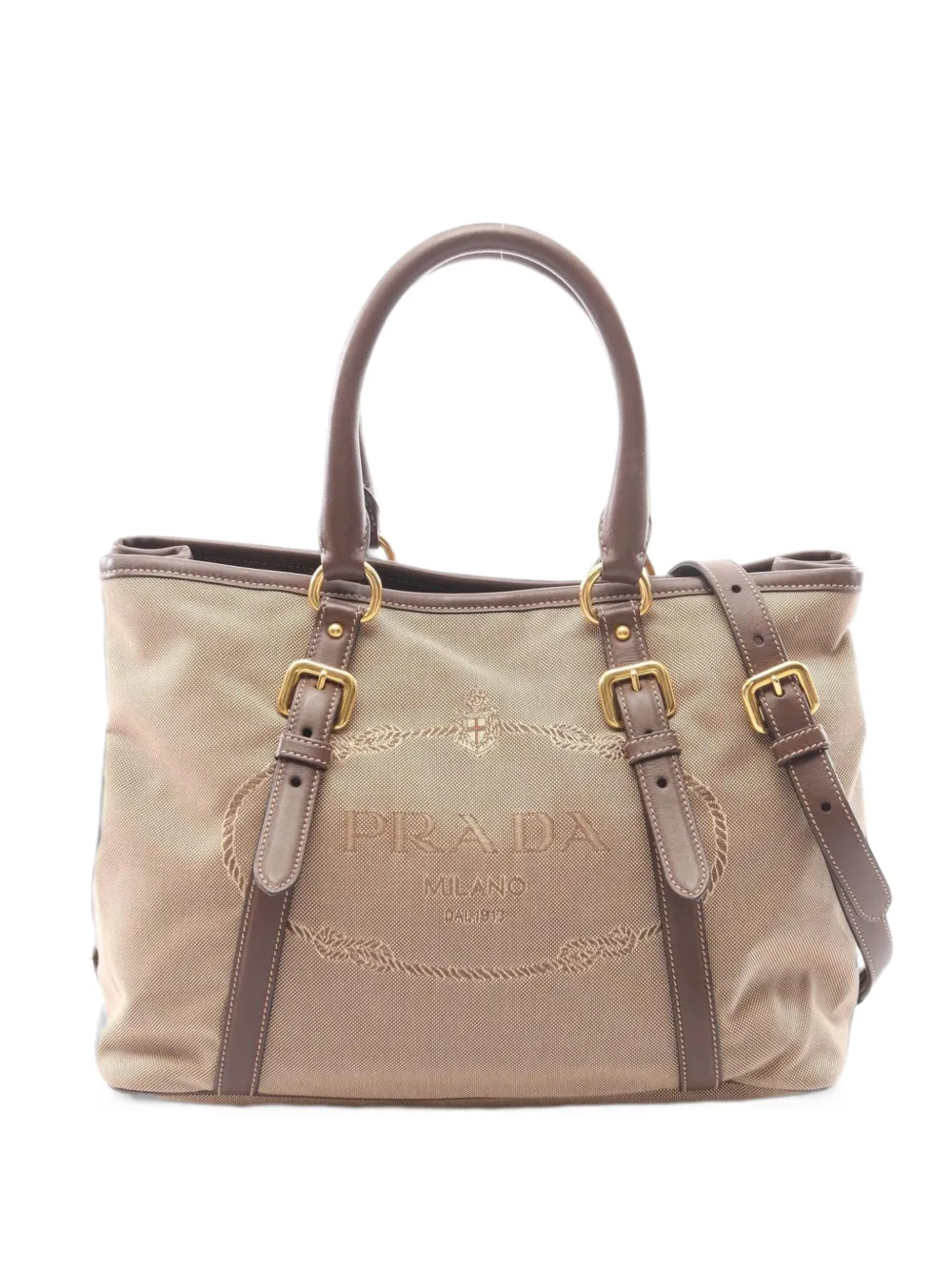 Prada Pre-Owned 2010s Logo Jacquard tote bag - Toni neutri