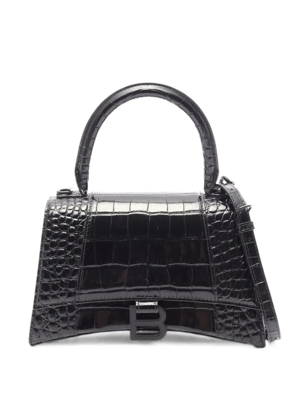 Balenciaga Pre-Owned 2010s small Hourglass croc-embossed tote bag - Schwarz