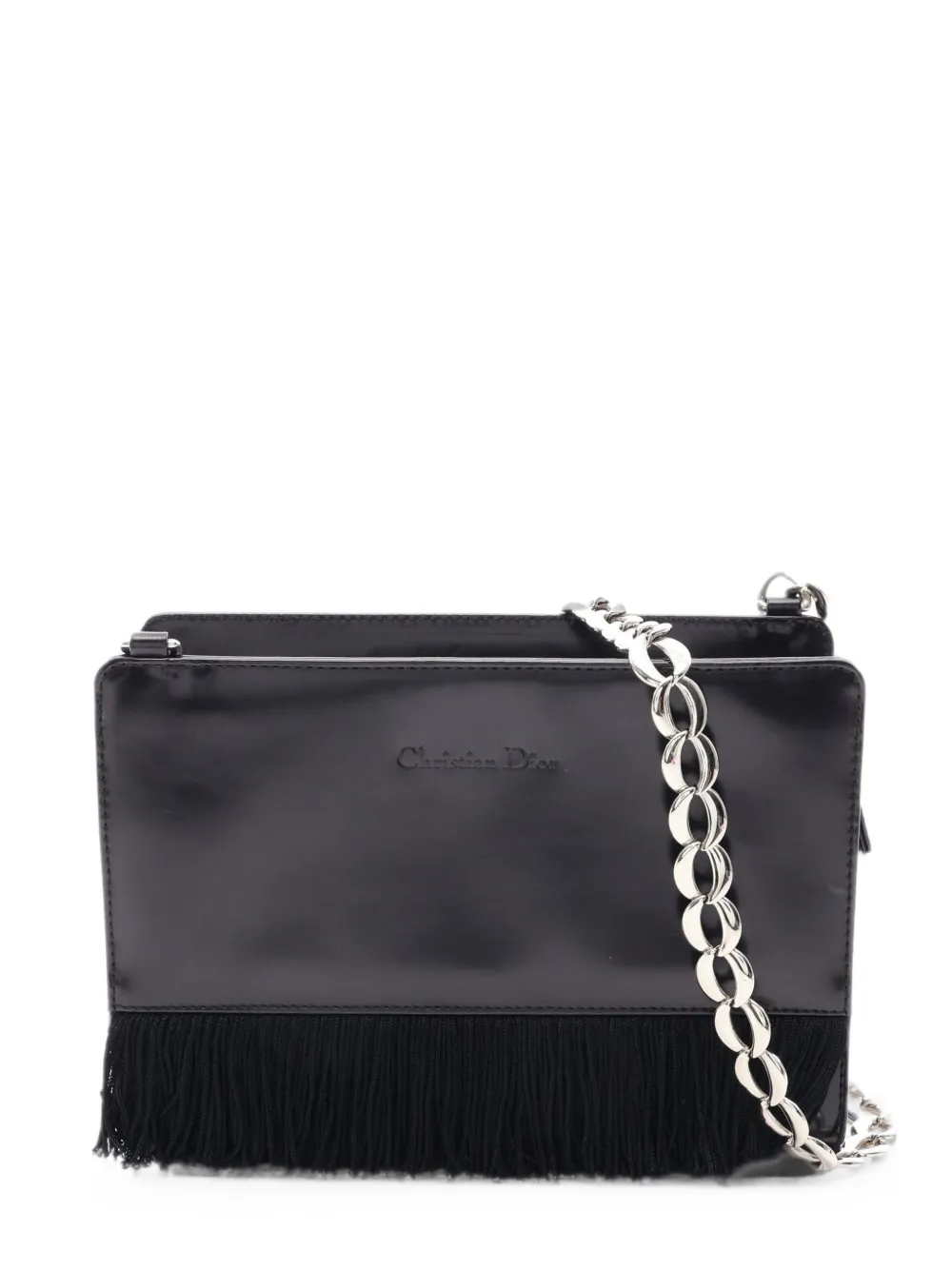 Christian Dior Pre-Owned 2010s fringe chain shoulder bag - Nero