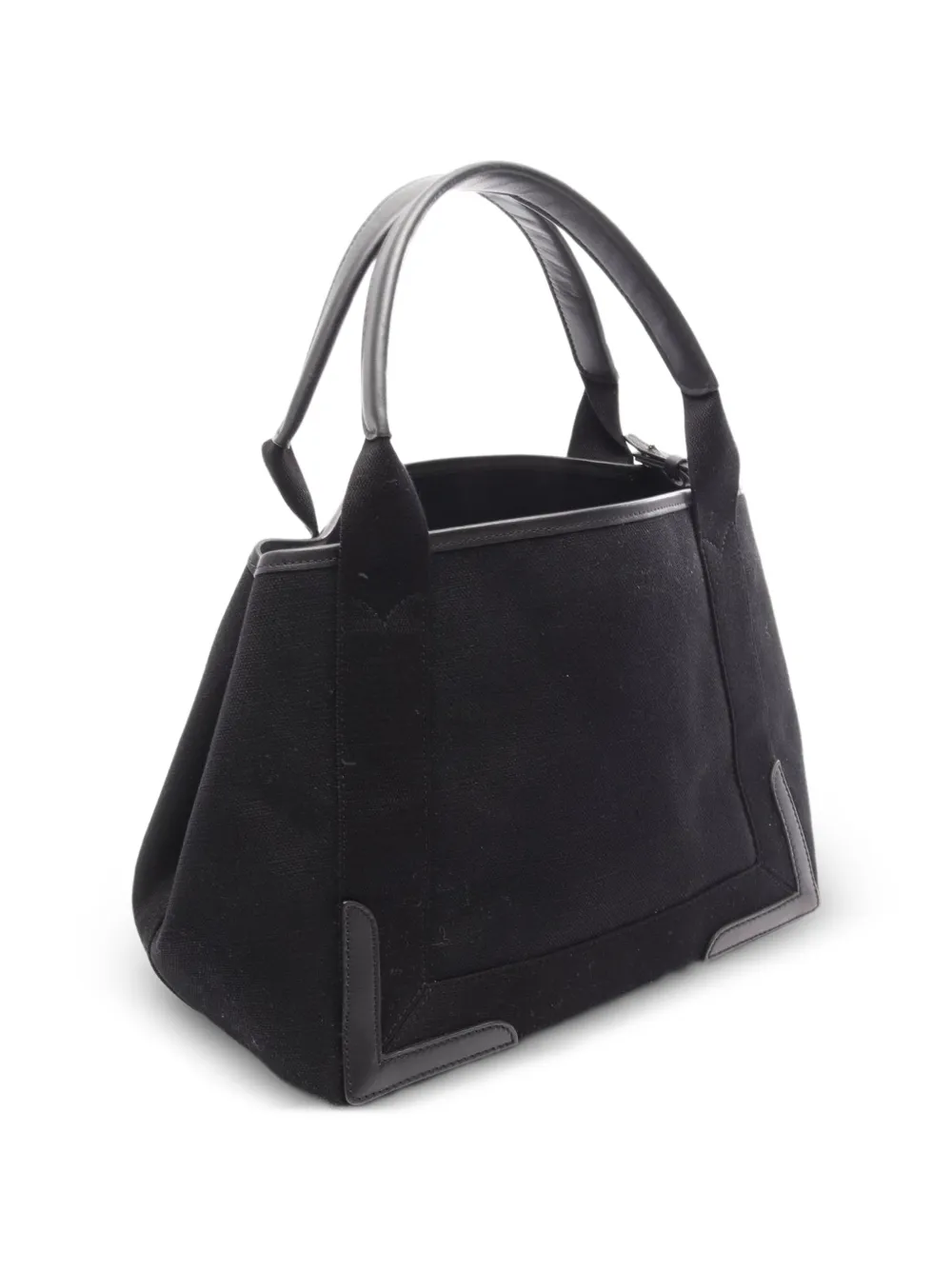 Balenciaga Pre-Owned 2010s Navy Cabas leather-trim tote bag - Nero