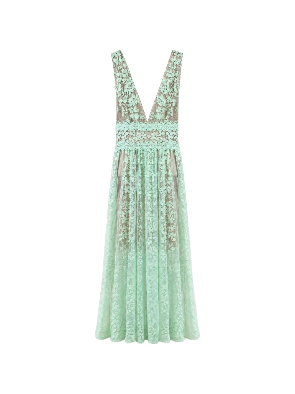 Bronx and Banco floral-lace sleeveless maxi dress