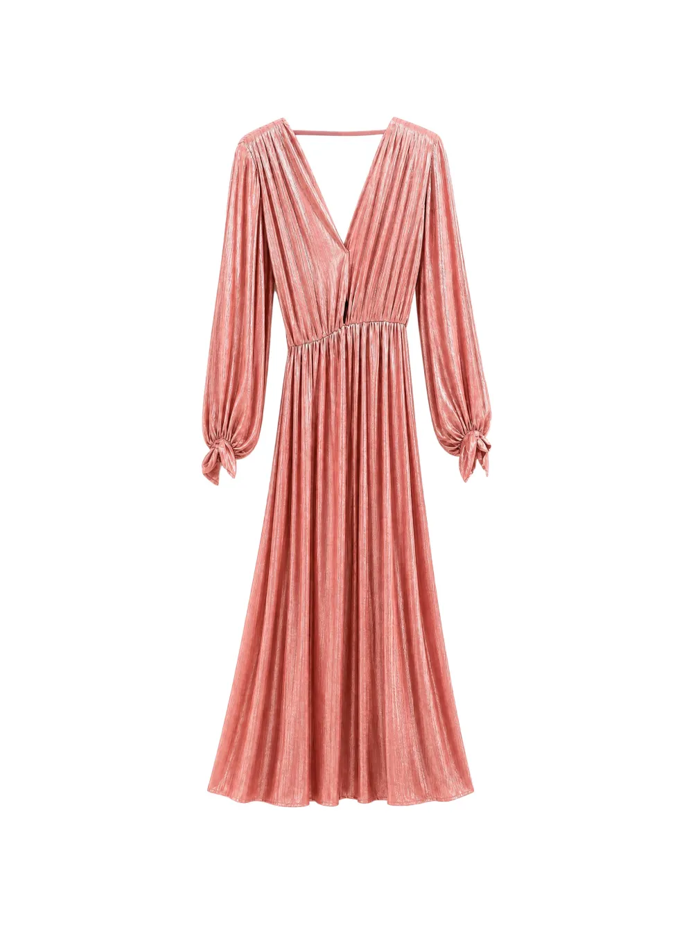 Bronx and Banco plissé-effect V-neck maxi dress