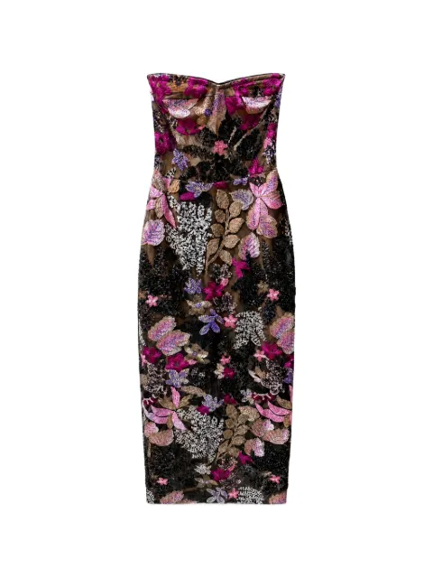 Bronx and Banco vestido midi con bordado floral