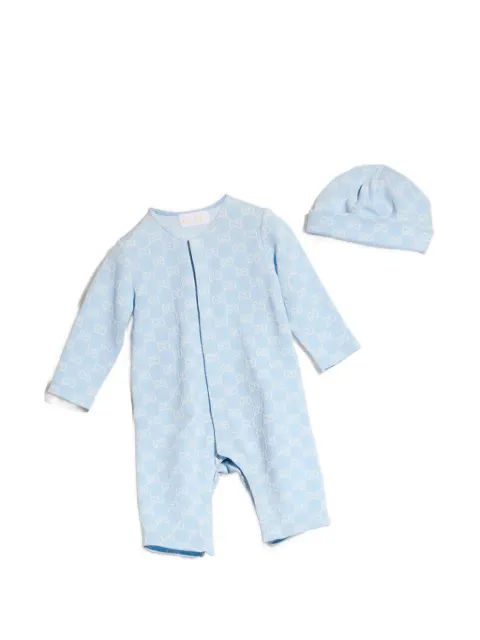 Gucci Kids GG monogram-pattern romper and beanie set