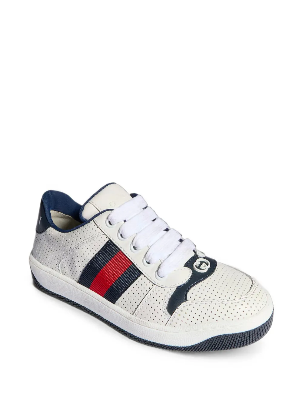 Gucci Kids Screener perforated sneakers Beige