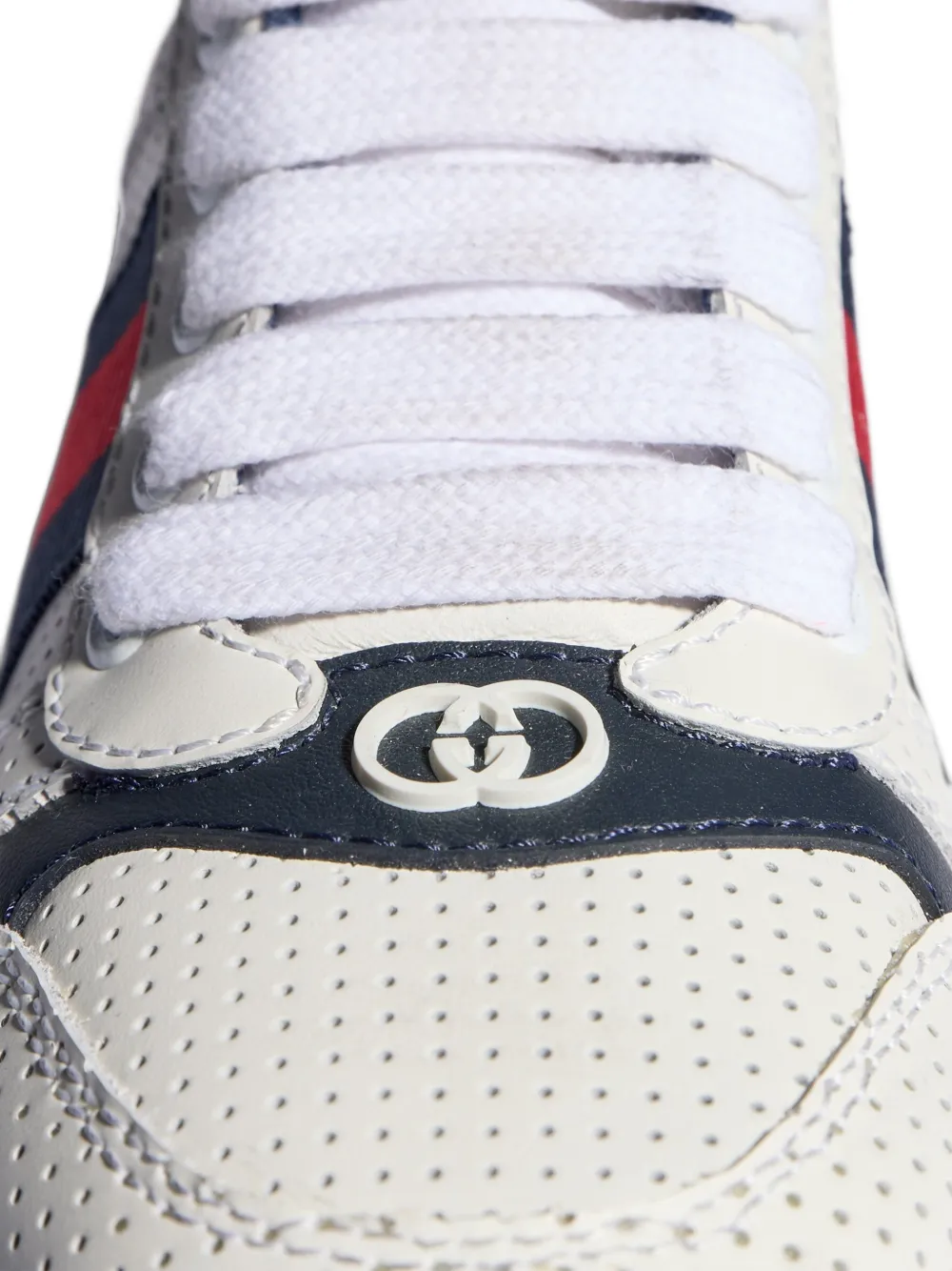 Gucci Kids Screener perforated sneakers Beige