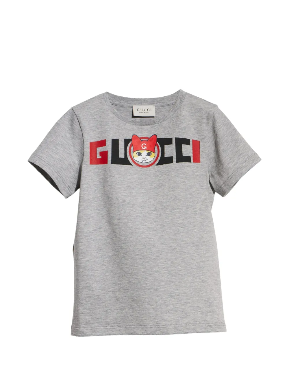 Gucci Kids x Yuko Higuchi logo-print cat-motif T-shirt Grijs