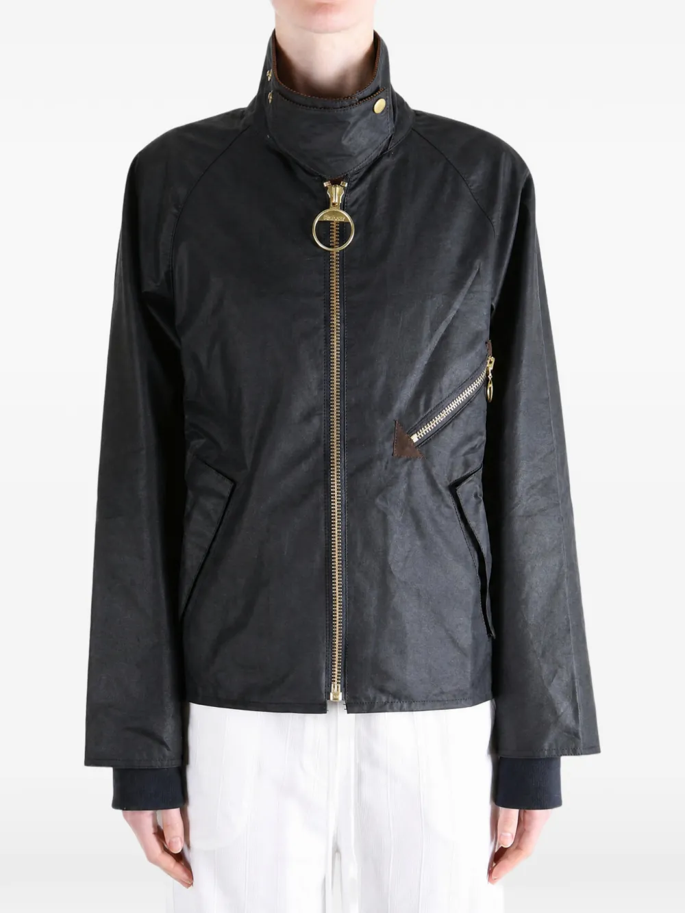 Barbour Arlene gewaxt jack Blauw