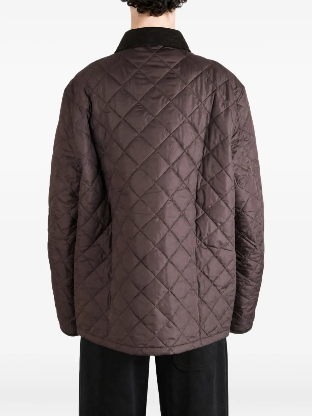 Barbour Hornby gewatteerd jack met ribfluwelen kraag Bruin