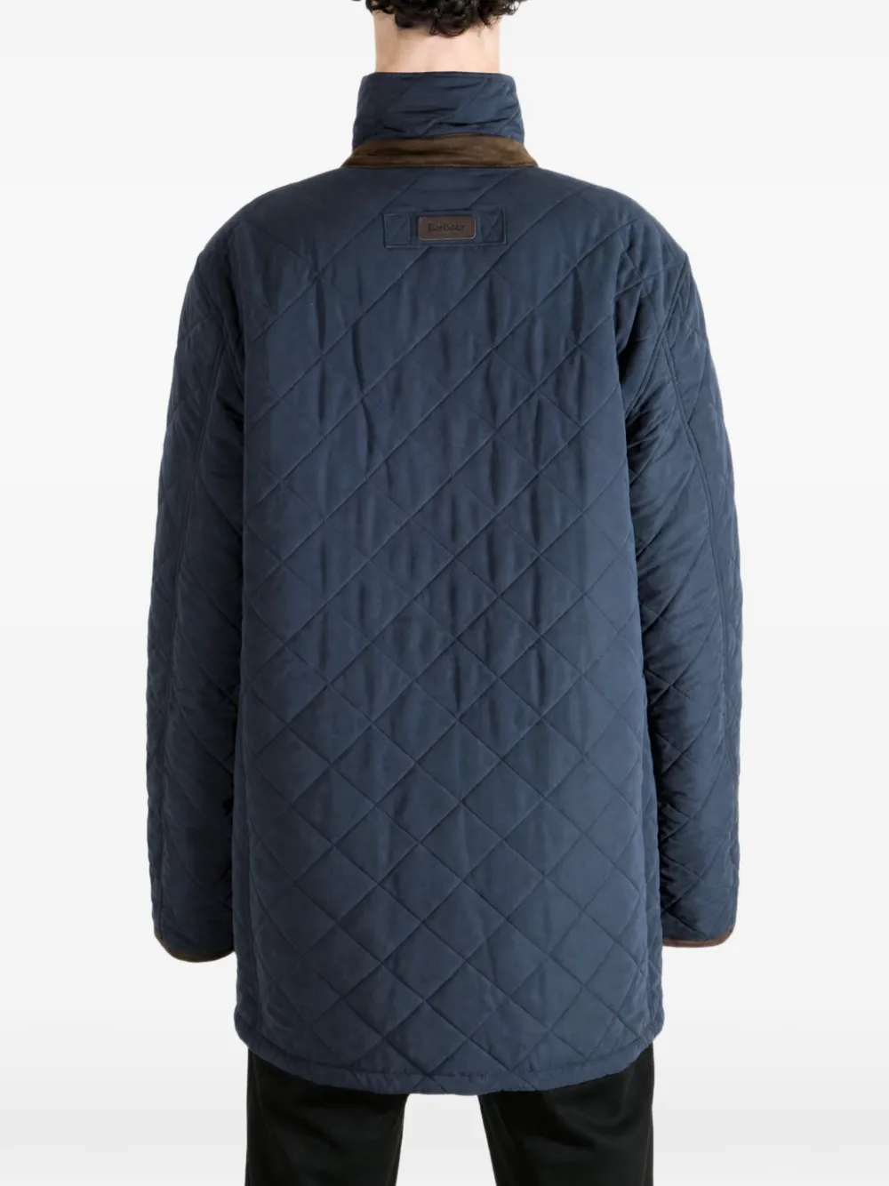 Barbour Thursby gewatteerd jack met ribfluwelen kraag Blauw