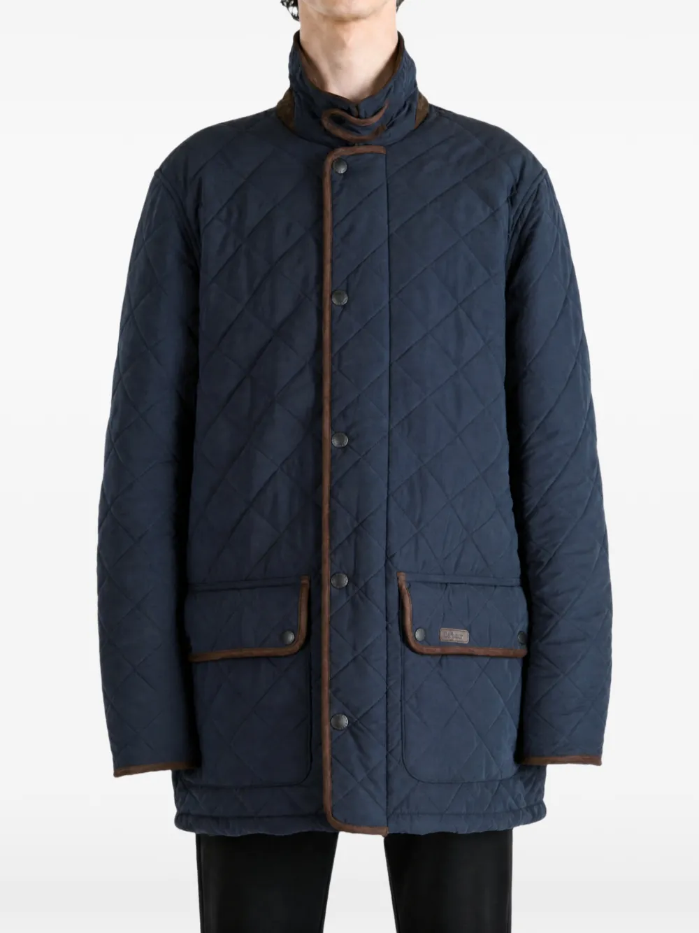 Barbour Thursby gewatteerd jack met ribfluwelen kraag Blauw