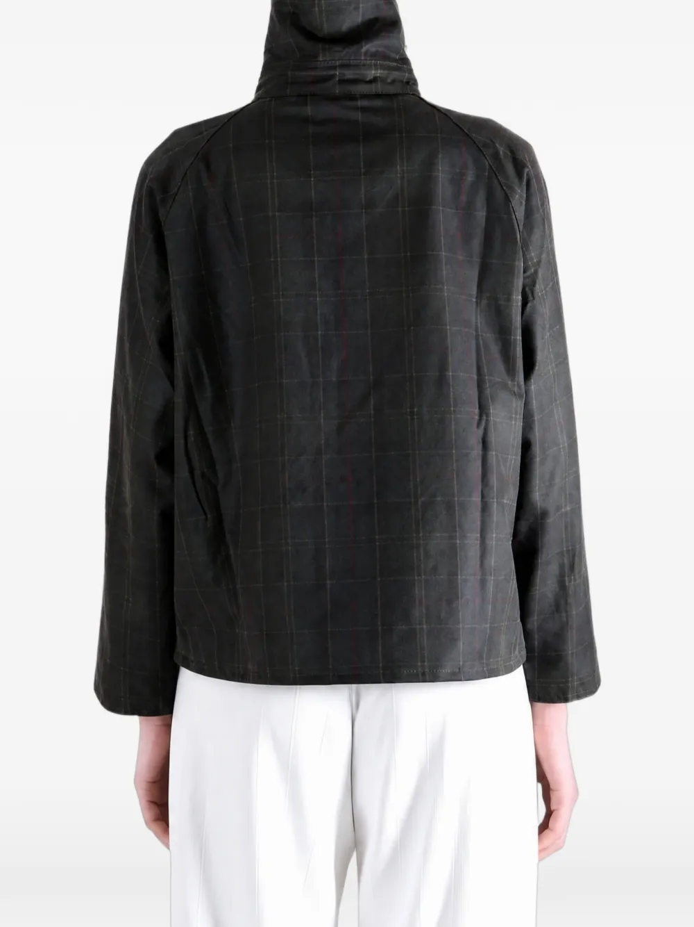 Barbour Arlene check-pattern waxed jacket Groen