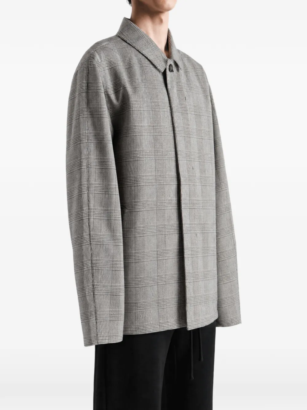 Barbour Modern Short Lorden Prince of Wales geruit jack Grijs