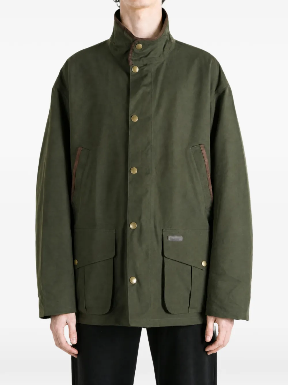 Barbour Bromfield jack met hoge hals en drukknoop Groen