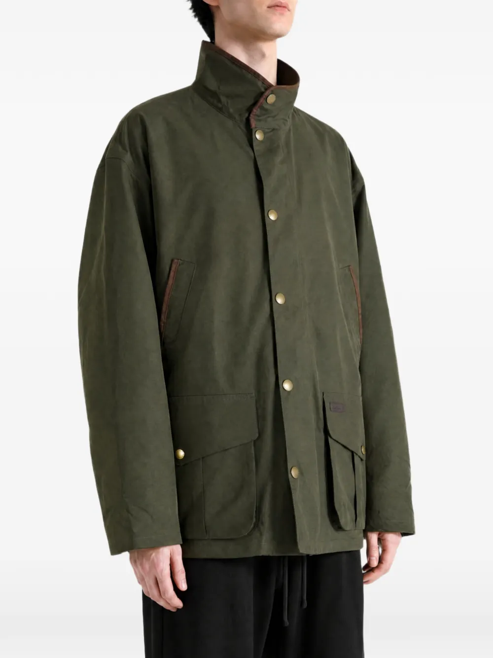Barbour Bromfield jack met hoge hals en drukknoop Groen