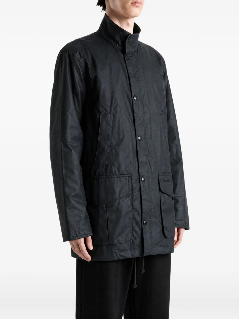 Barbour Jack met meerdere zakken en gewaxte afwerking Blauw