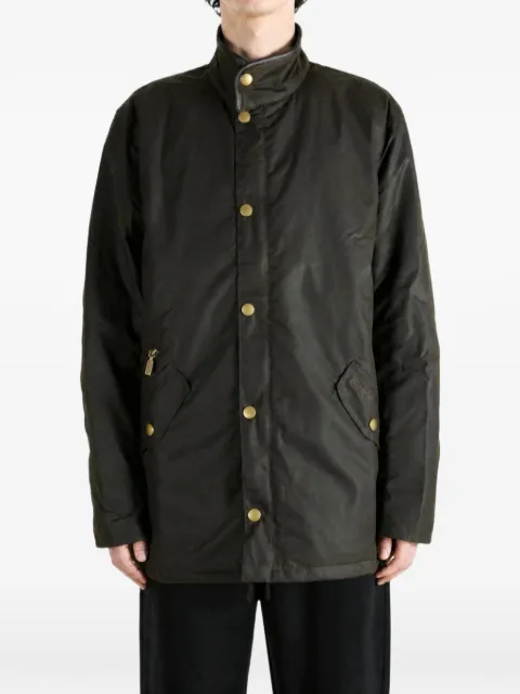 Barbour waxed-cotton funnel-neck jacket