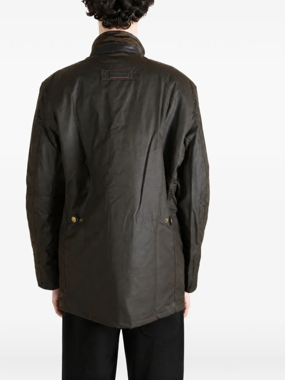 Barbour Hereford jack van gewaxt katoen met trechterhals Groen
