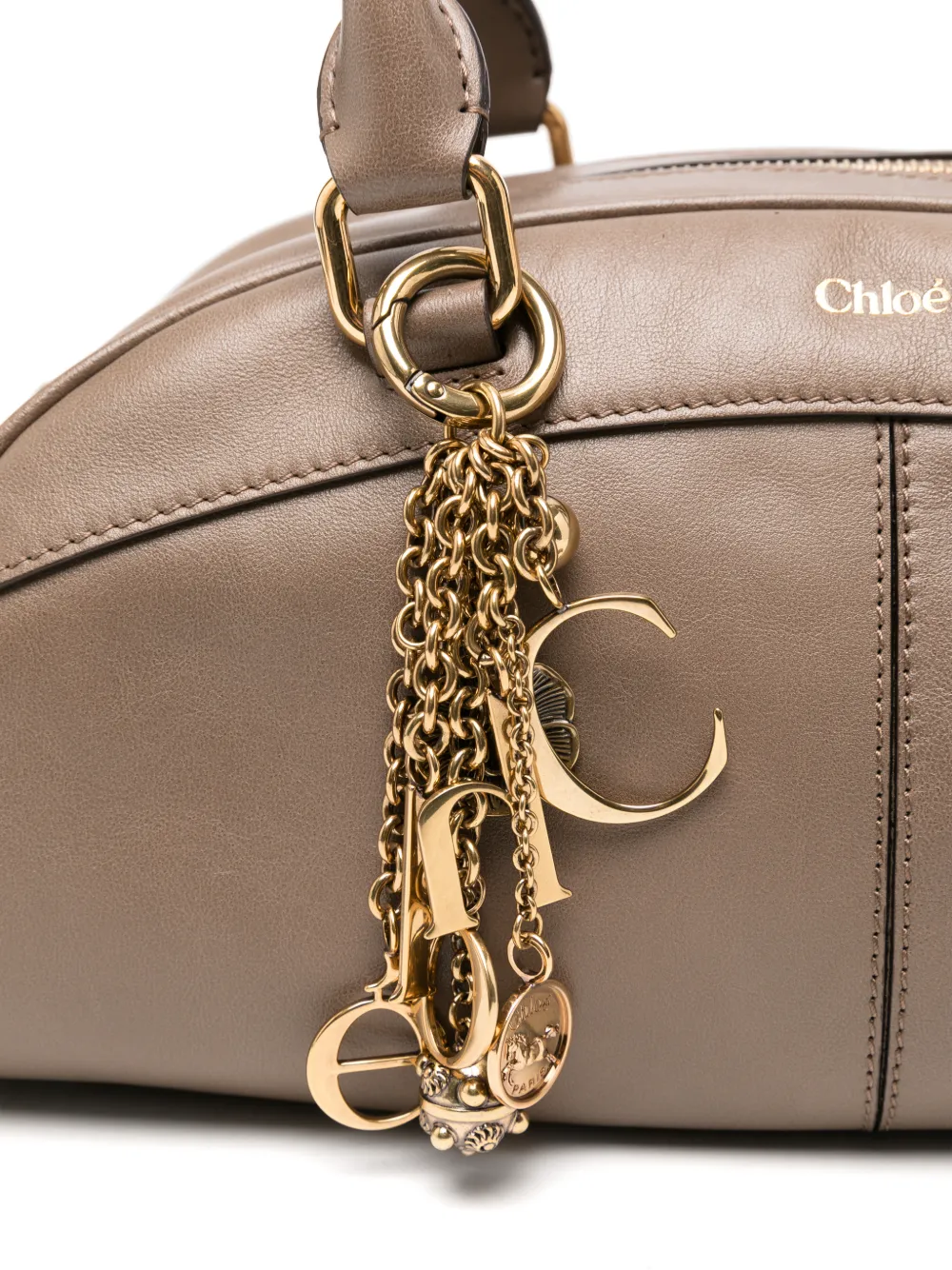 Chloé Bowling leren shopper Bruin