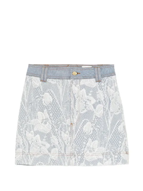 Aje minijupe en jean Blossom à lacets