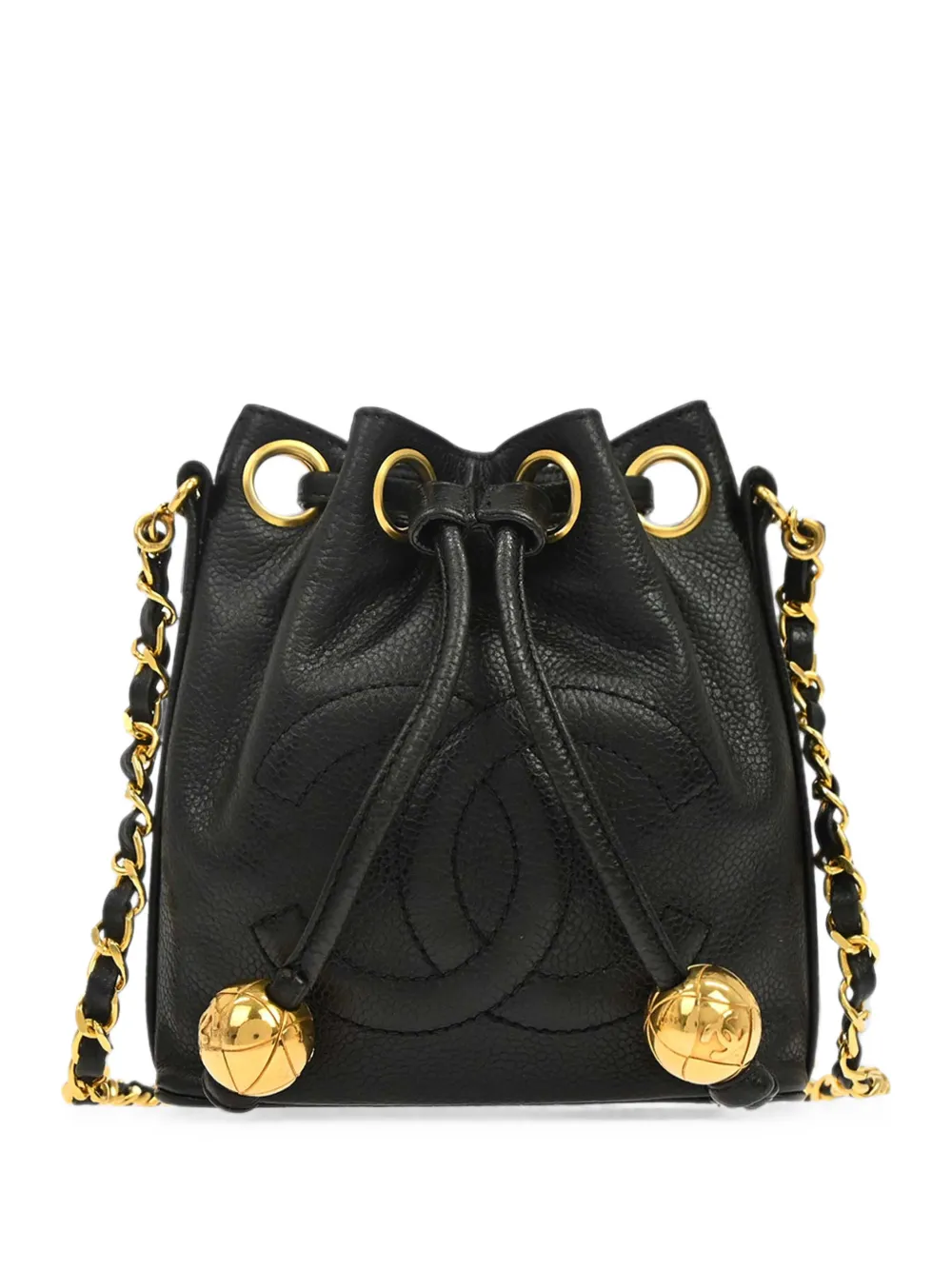 CHANEL Pre-Owned Borsa a secchiello CC con coulisse 1994-1996 - Nero